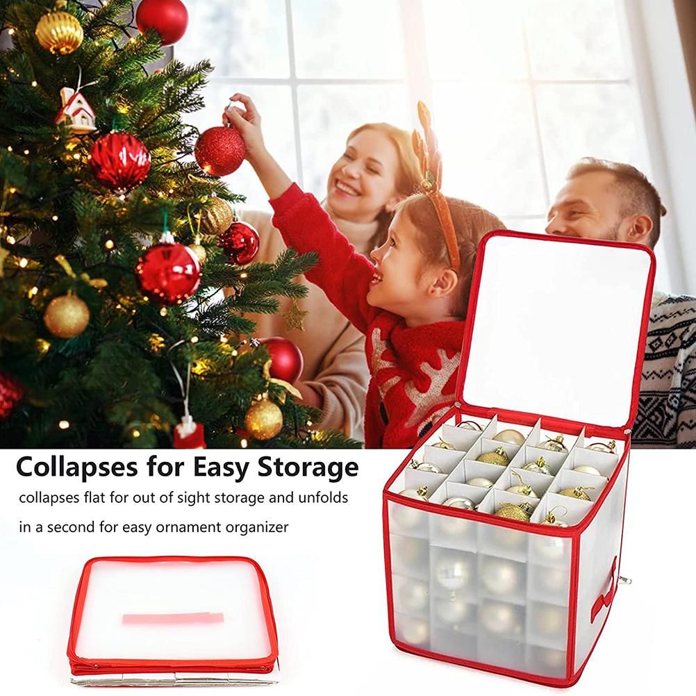 Clear Storage Box for Christmas Tree Baubles PVC Folding Christmas Decorations view 6