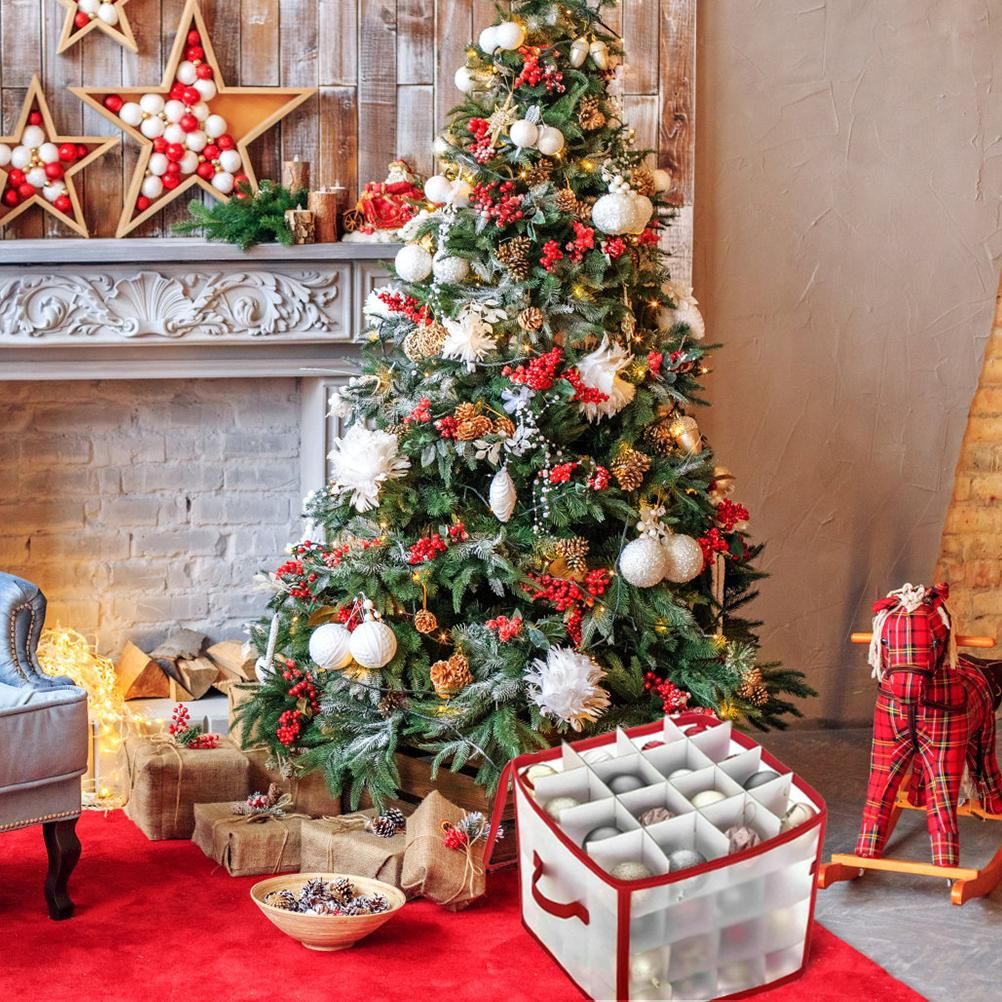Clear Storage Box for Christmas Tree Baubles PVC Folding Christmas Decorations view 8