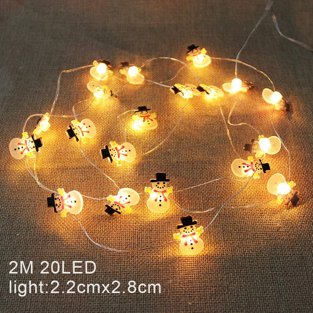 Christmas Decorations Snowman Santa Claus Deer Head Light String Led Copper view 2