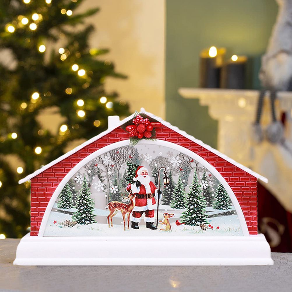 Christmas House Manger Snow House Decoration Night Light Home Furnishing Props view 7