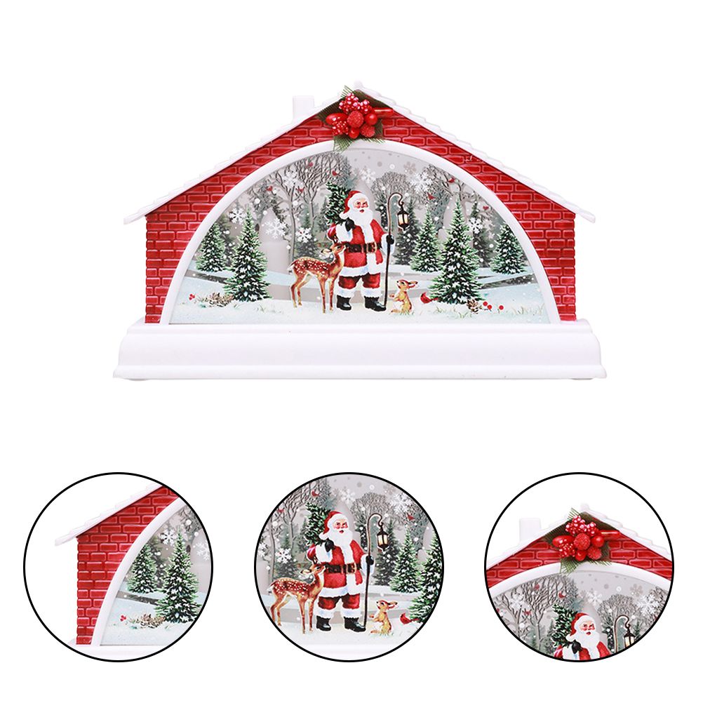 Christmas House Manger Snow House Decoration Night Light Home Furnishing Props view 8