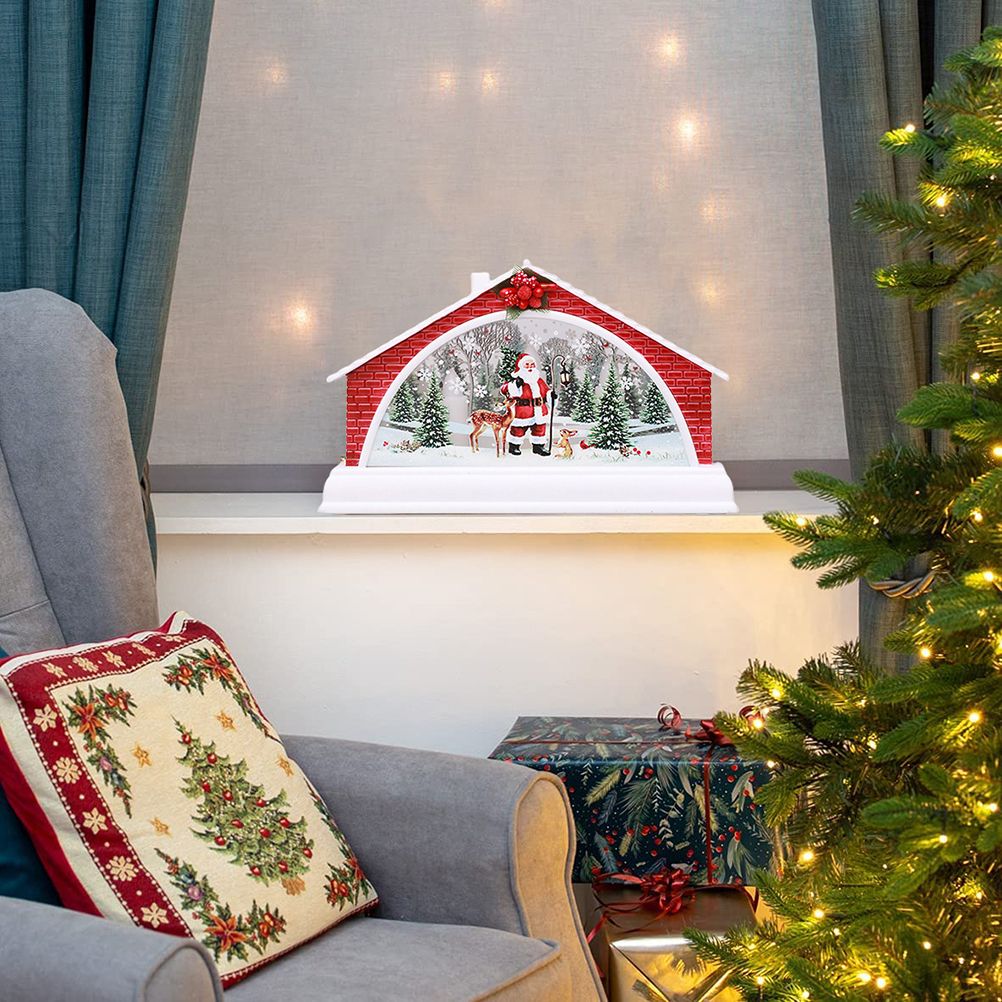 Christmas House Manger Snow House Decoration Night Light Home Furnishing Props view 9