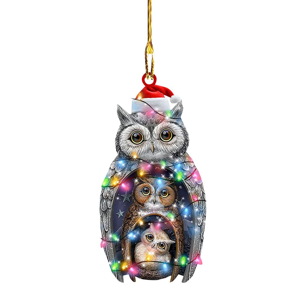 Christmas Pendant Chicken with Hat Scarf Christmas Tree Hanging Ornament — image 1