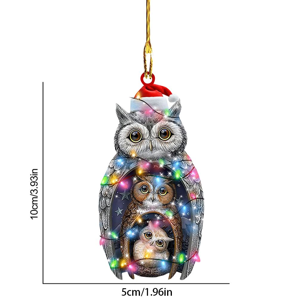 Christmas Pendant Chicken with Hat Scarf Christmas Tree Hanging Ornament view 2