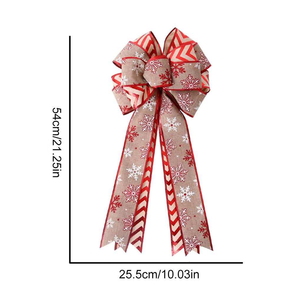 Christmas Double Layer Linen Bow Christmas Bowknot for Xmas Tree Decorations view 2