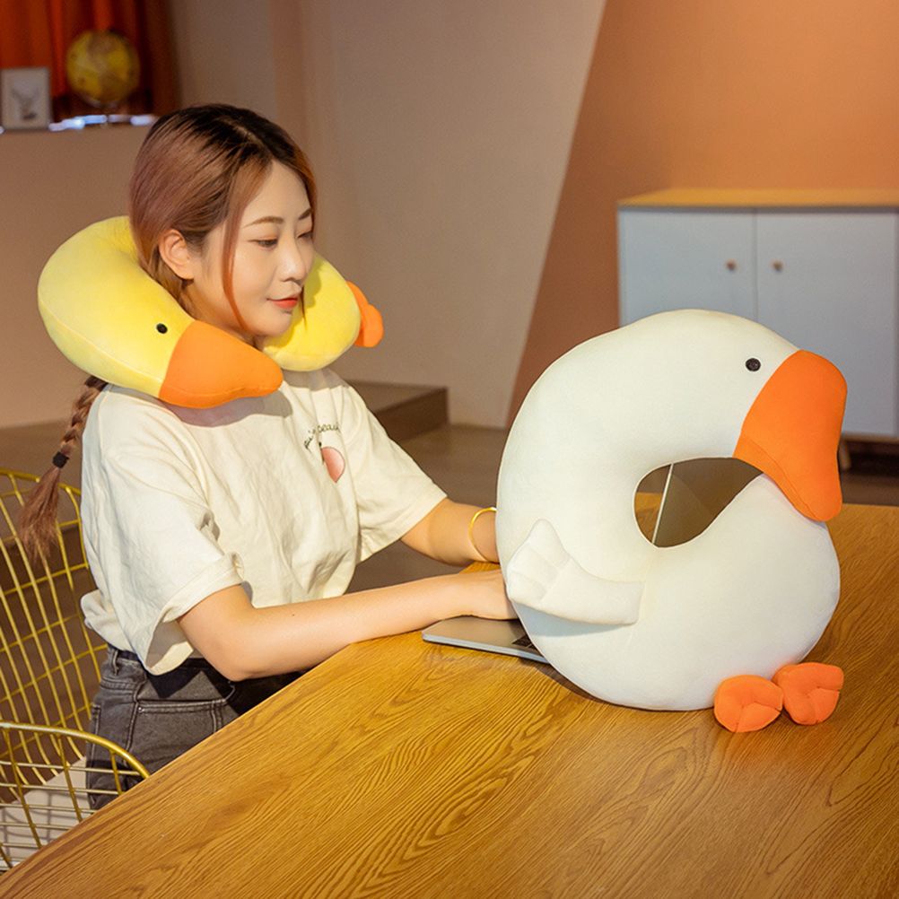 Japanese Anime Duck Plush Dolls Big Goose U Shaped Neck Pillow Cute Stuffed view 9