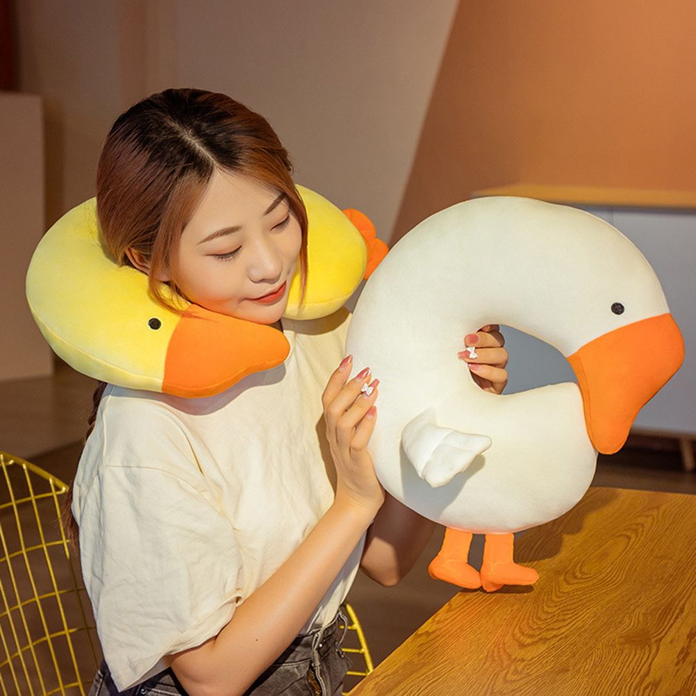 Japanese Anime Duck Plush Dolls Big Goose U Shaped Neck Pillow Cute Stuffed view 11