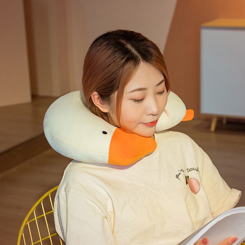 Japanese Anime Duck Plush Dolls Big Goose U Shaped Neck Pillow Cute Stuffed view 12