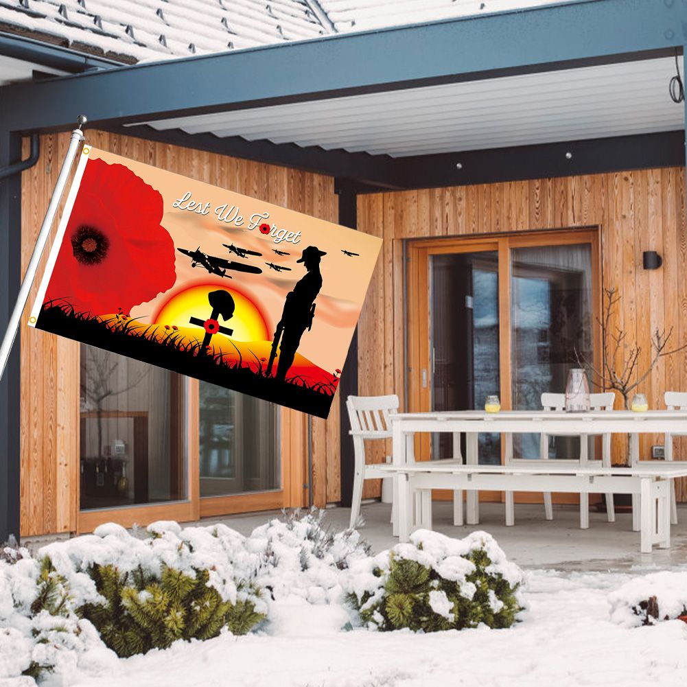 90 x 150cm Remembrance Day Banner Flag for House Outdoor Flag Single Layer view 3