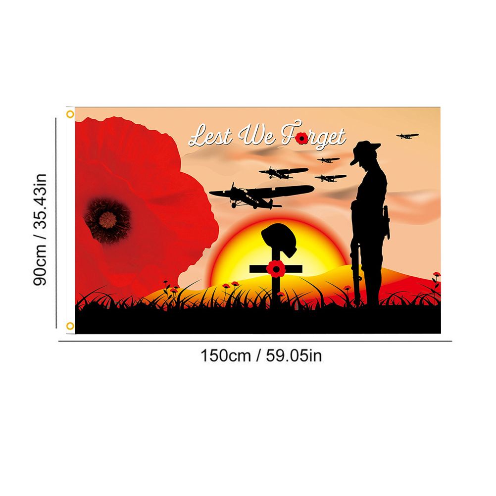 90 x 150cm Remembrance Day Banner Flag for House Outdoor Flag Single Layer view 4
