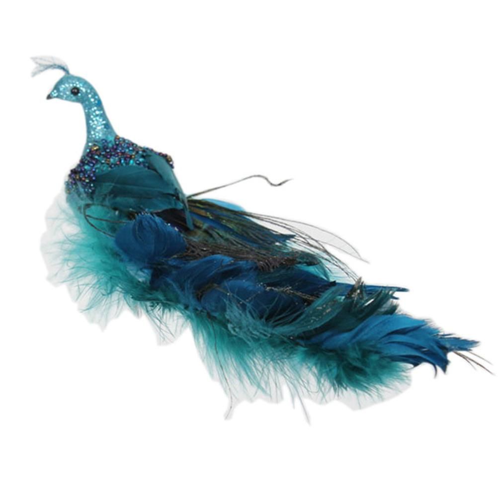 Christmas Tree Decorations 3D Simulation Peacock Decoration Artificial Feather view 2