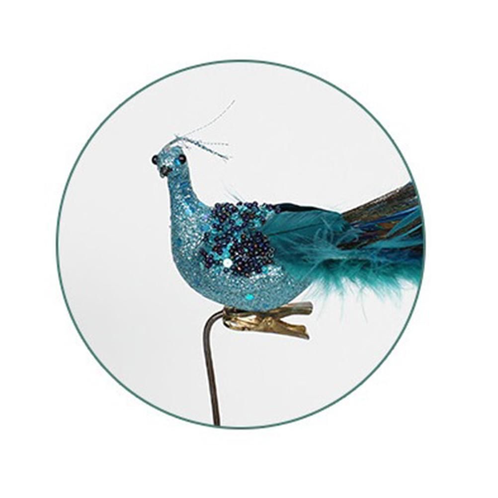 Christmas Tree Decorations 3D Simulation Peacock Decoration Artificial Feather view 7