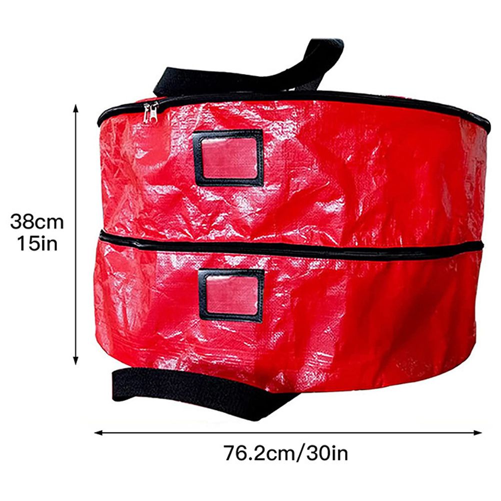 Double Layer Christmas Wreath Storage Bag Large Capacity Wreath Storage view 3