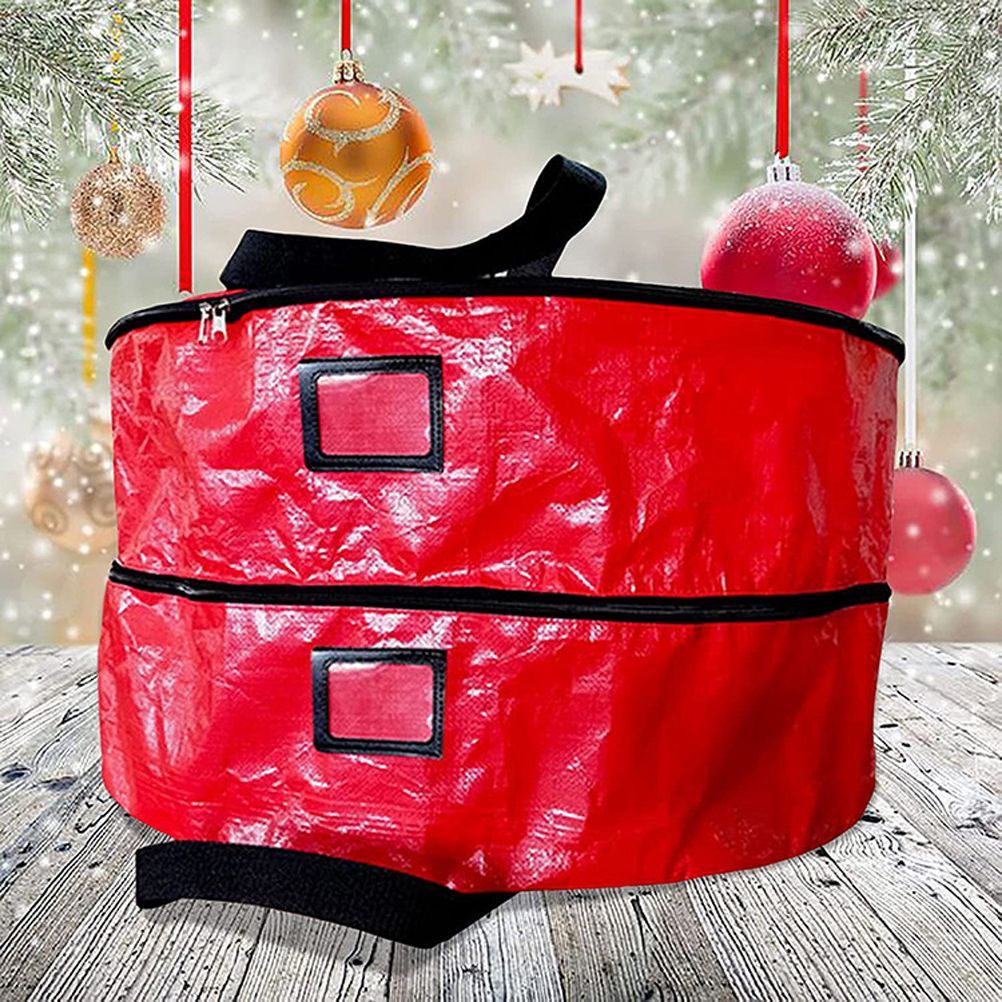 Double Layer Christmas Wreath Storage Bag Large Capacity Wreath Storage view 10