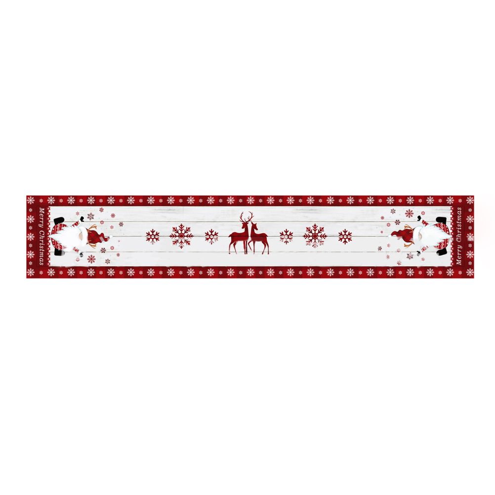 Christmas Gnome Table Runner Dwarf Striped Cotton and Linen Tablecloth view 4