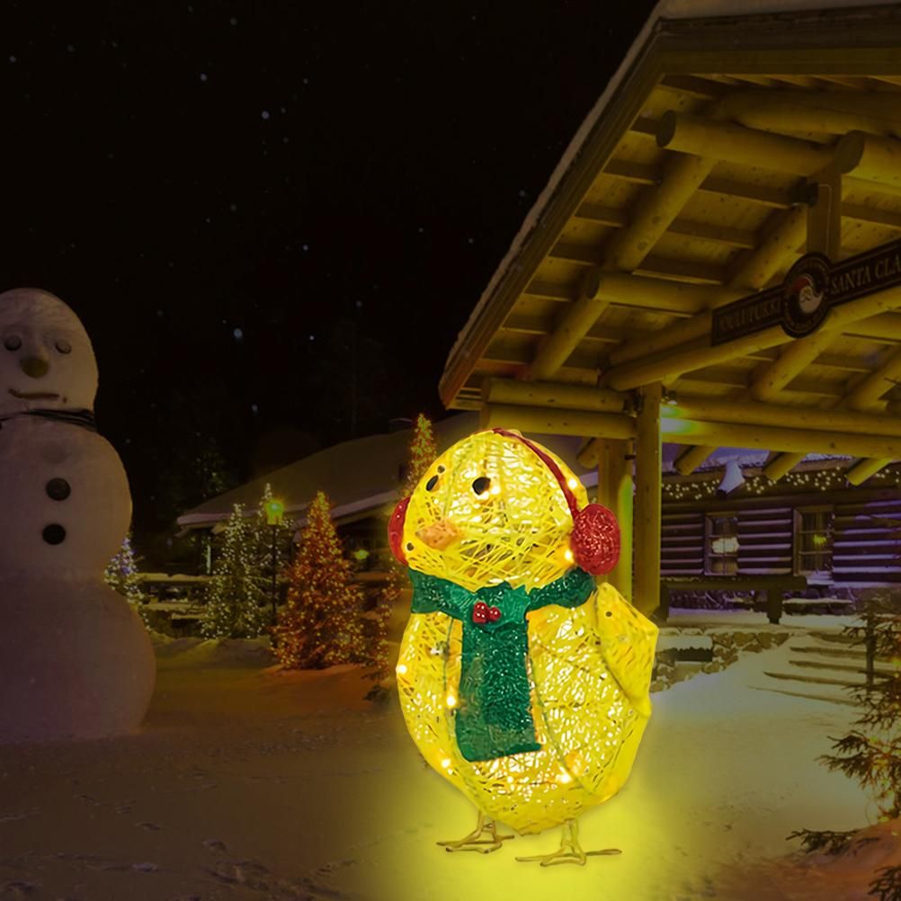 Chick with Scarf Decor Lights Yellow Chick Flat Garden Sculpture Chick view 6