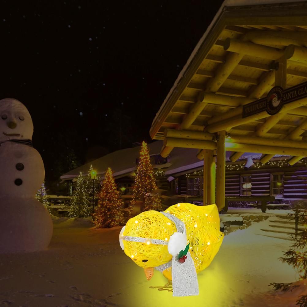 Chick with Scarf Decor Lights Yellow Chick Flat Garden Sculpture Chick view 6