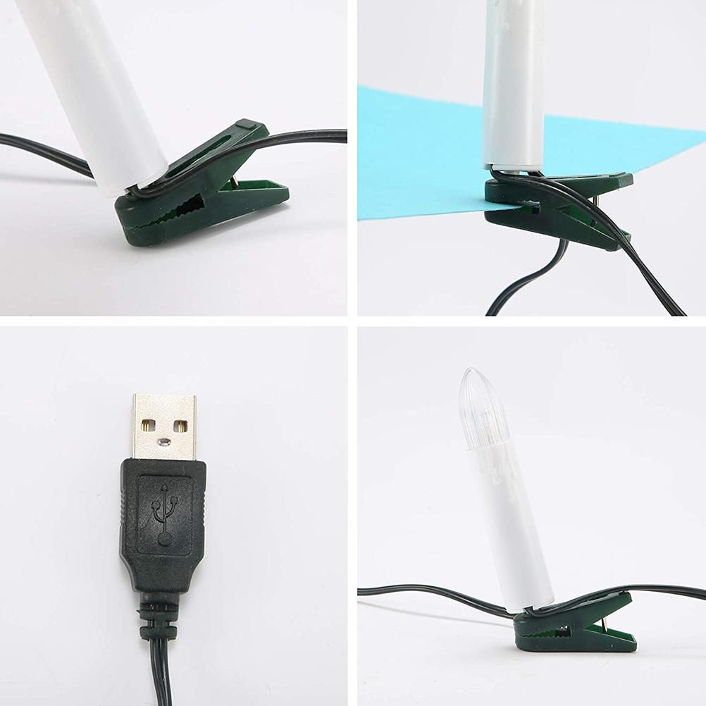 USB LED Candle Lamp Warm White LED Flameless Christmas Candle String Lights view 4