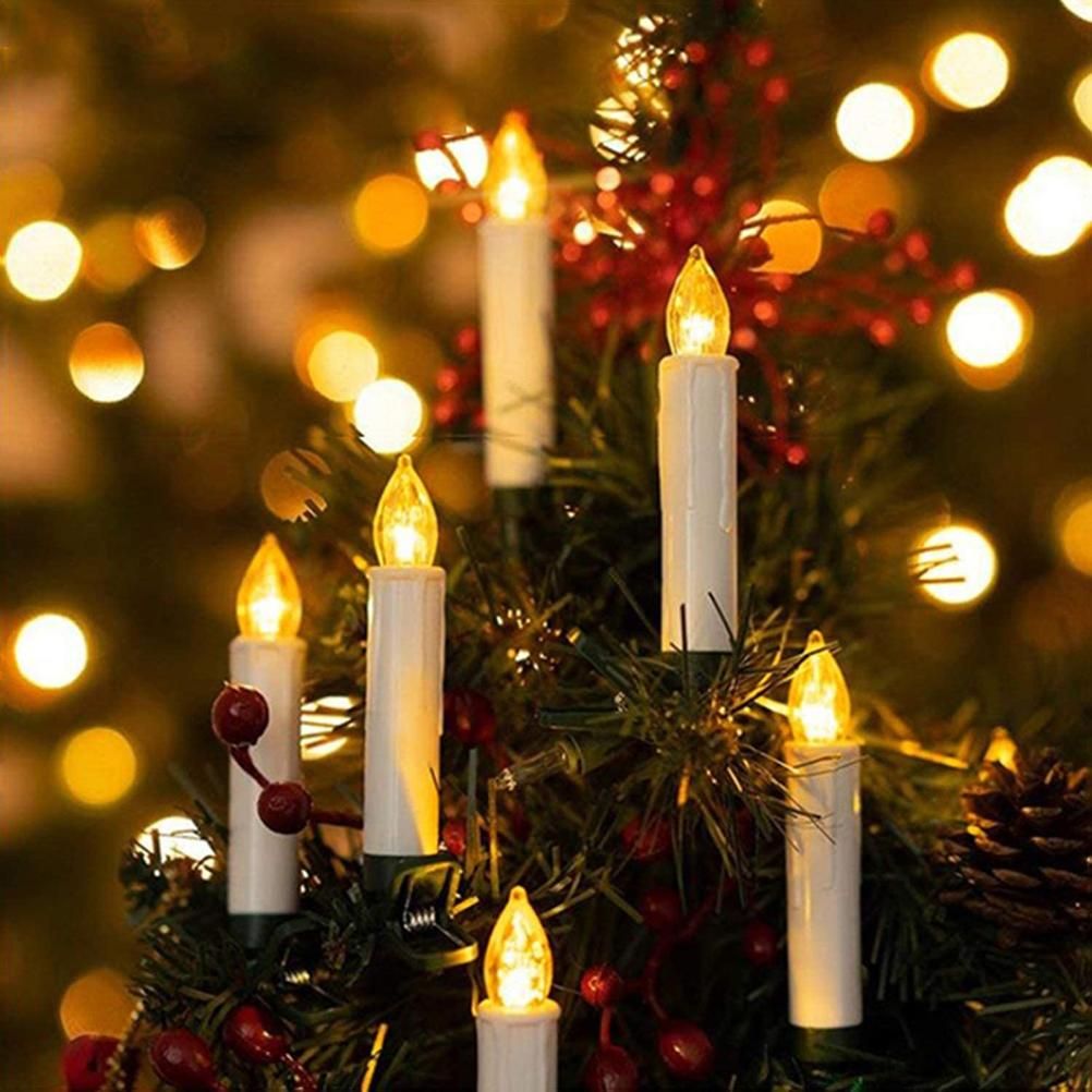 USB LED Candle Lamp Warm White LED Flameless Christmas Candle String Lights view 5