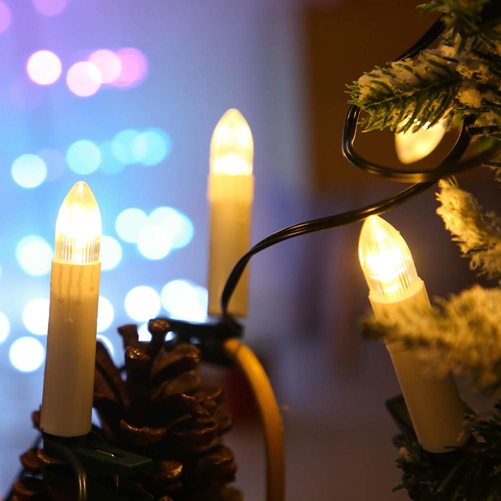 USB LED Candle Lamp Warm White LED Flameless Christmas Candle String Lights view 6