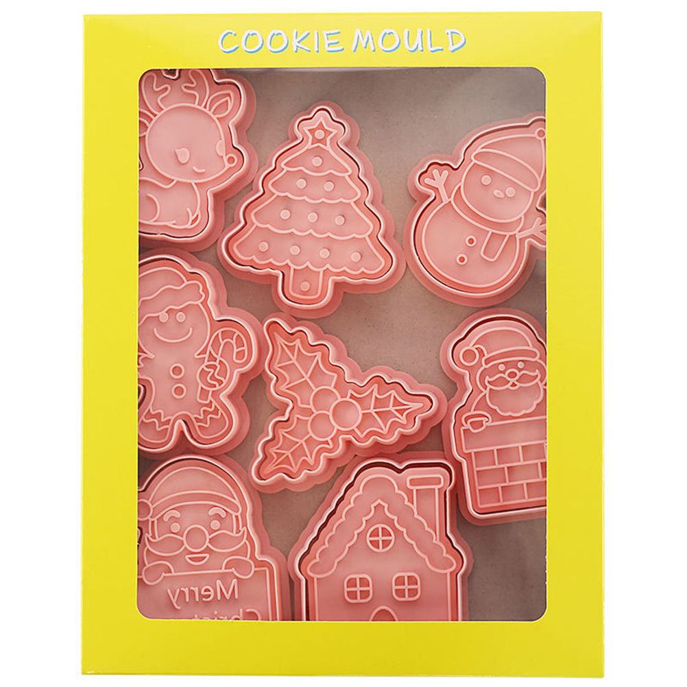 8 Pcs/Set DIY Christmas Biscuit Mould Cartoon Cutter 3D Biscuits Mold Plastic view 7