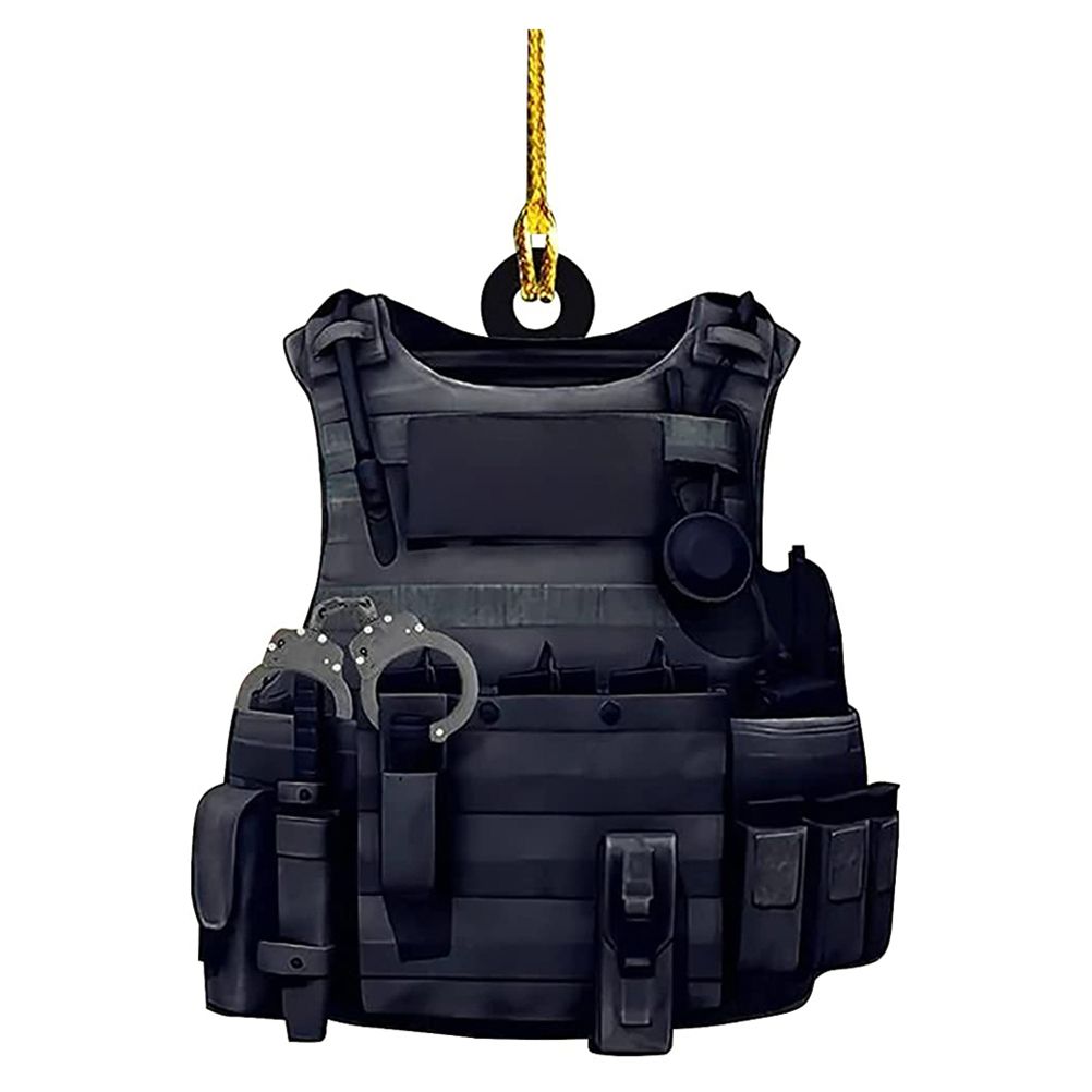 Christmas Pendant Police Equipment Santa Christmas Tree Hanging Ornament Car — image 1