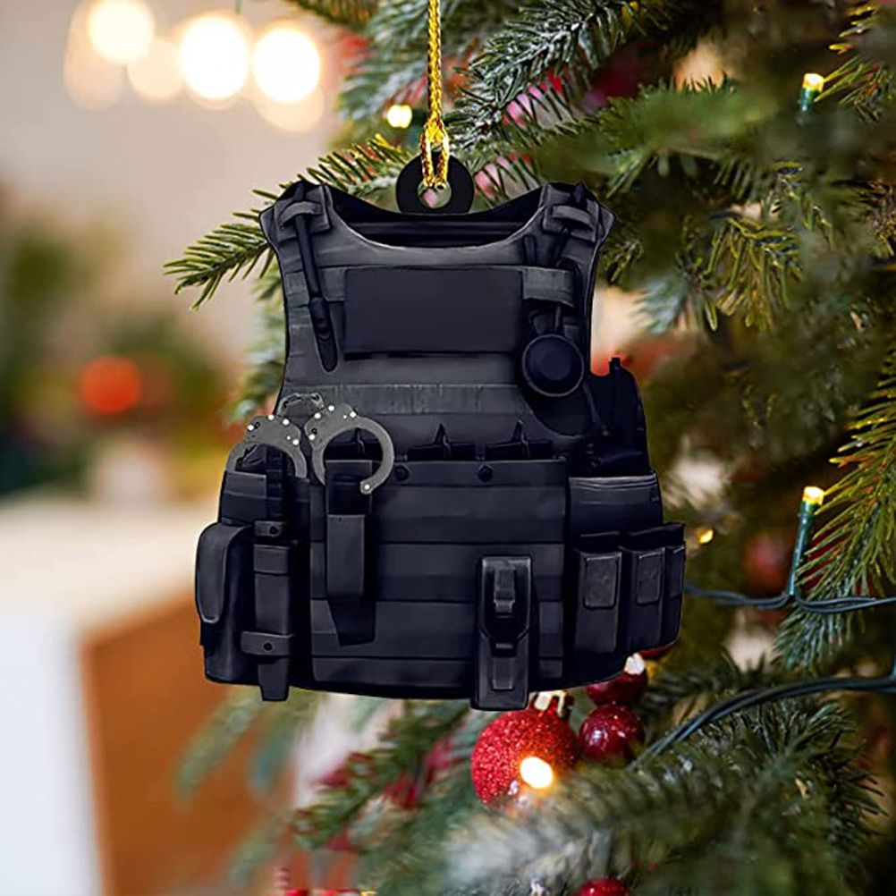 Christmas Pendant Police Equipment Santa Christmas Tree Hanging Ornament Car view 4