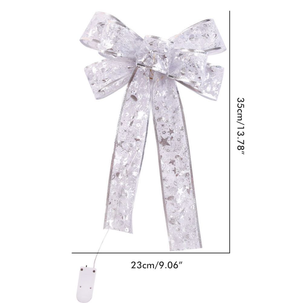 Glowing Christmas Transparent Bow Hanging Pendant Light Up Bow Hanging view 2