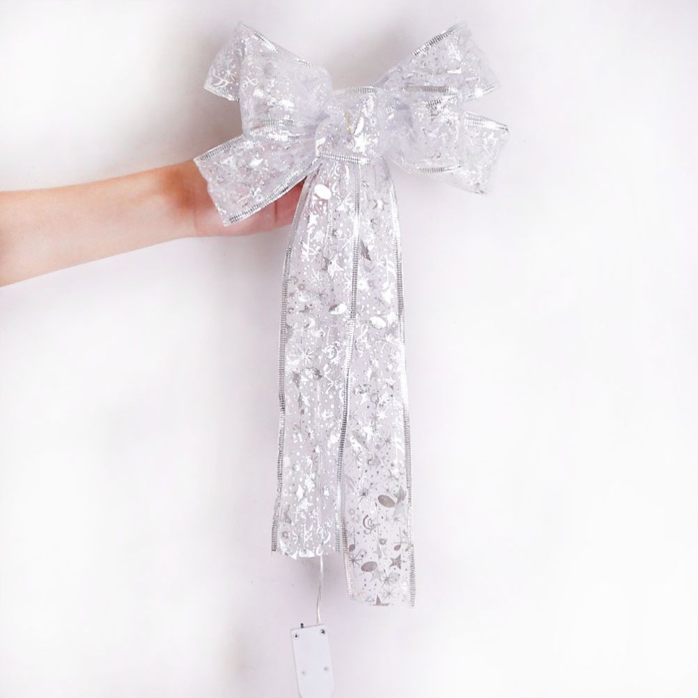 Glowing Christmas Transparent Bow Hanging Pendant Light Up Bow Hanging view 5