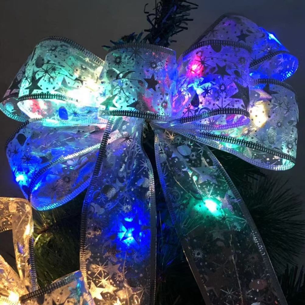 Glowing Christmas Transparent Bow Hanging Pendant Light Up Bow Hanging view 8