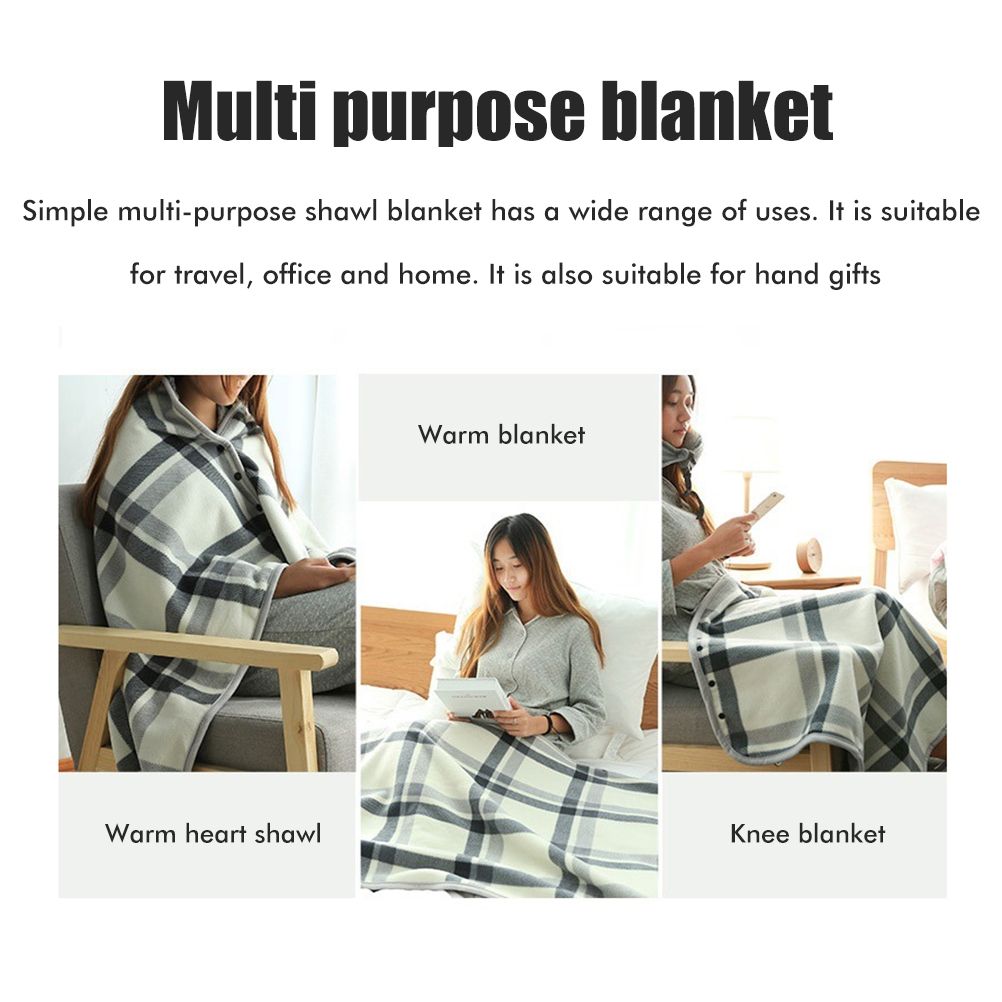 Multifunctional Heated Blanket Heating Warm Scarf Flannel Heating Cape Plush view 4