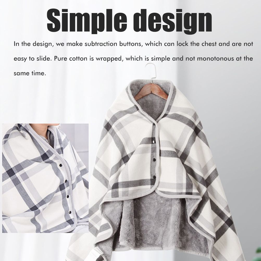 Multifunctional Heated Blanket Heating Warm Scarf Flannel Heating Cape Plush view 6