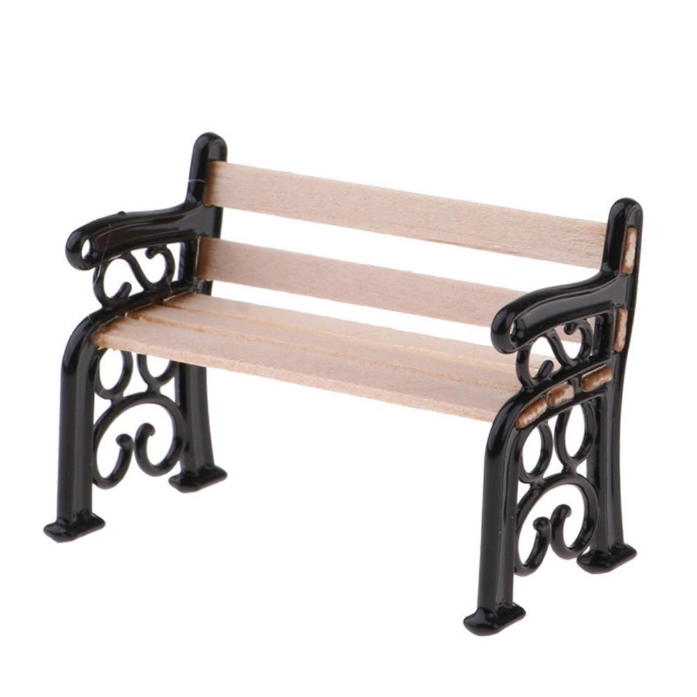 2Pcs Miniature Christmas Street Lamp Post Park Bench Seat Mini Street Light view 7