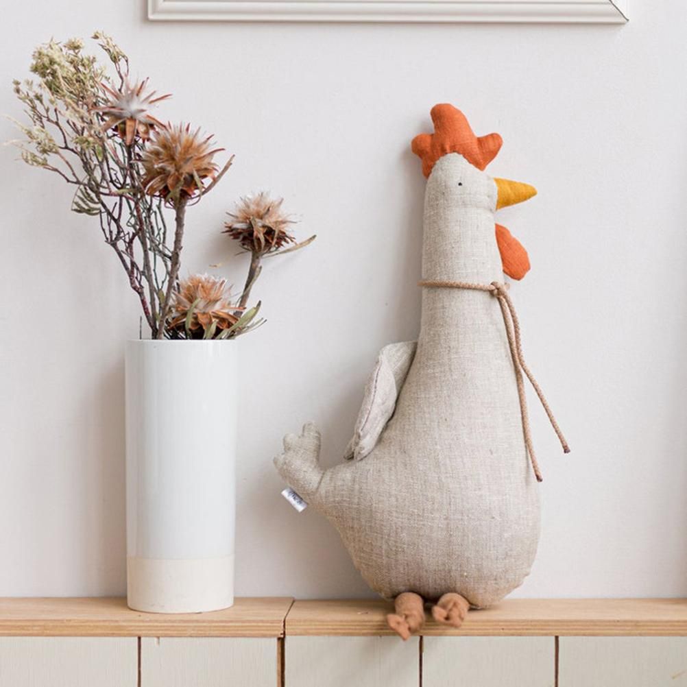 Cartoon Stuffed Plush Animal Pillow Cotton Goose Giraffe Rooster Plush Cushion view 8