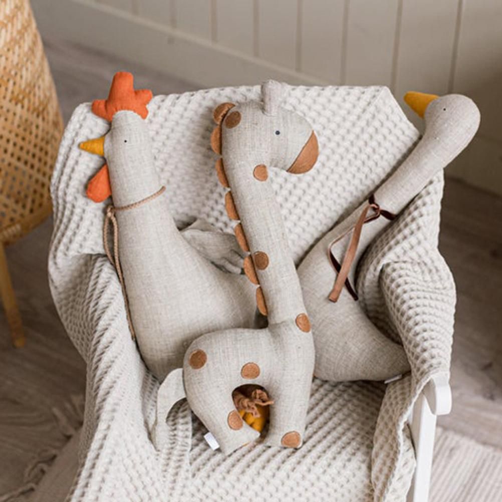 Cartoon Stuffed Plush Animal Pillow Cotton Goose Giraffe Rooster Plush Cushion view 15