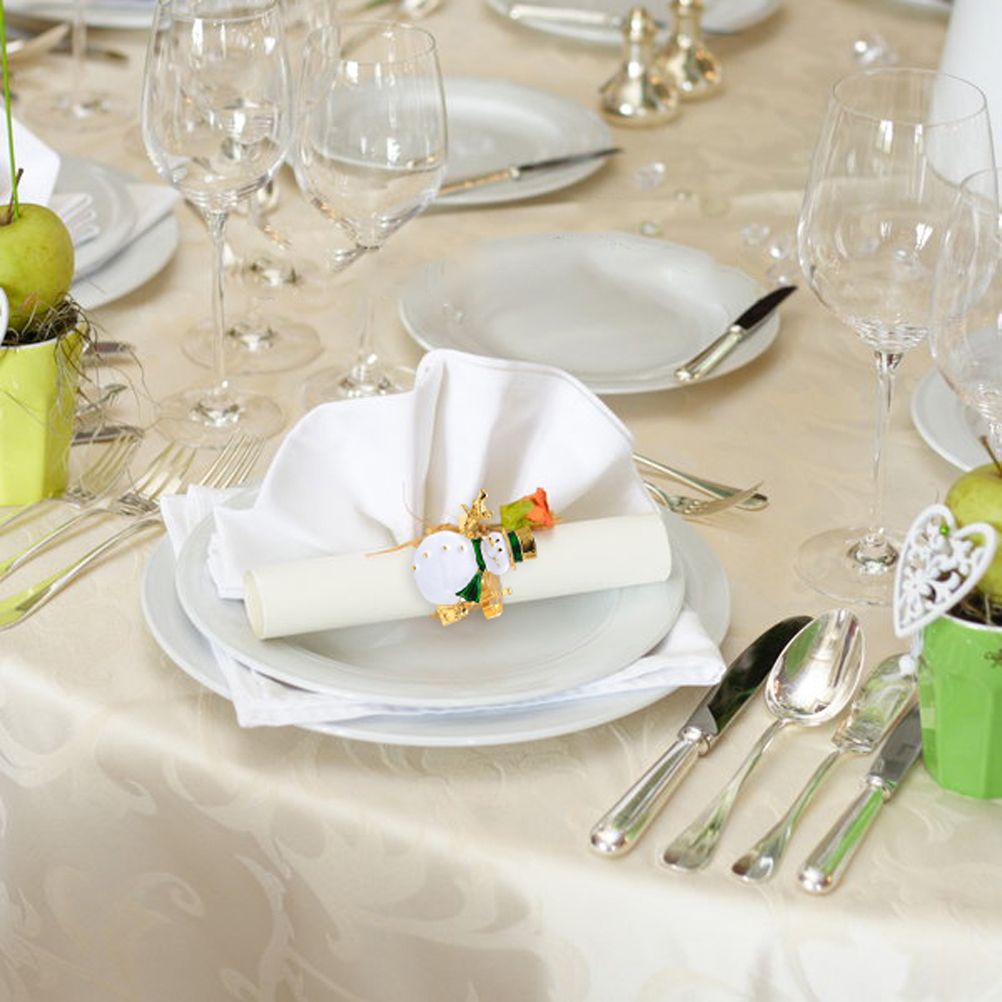 Christmas Napkin Rings Set of 6 Snowman Metal Napkin Ring Holders for Dining view 4