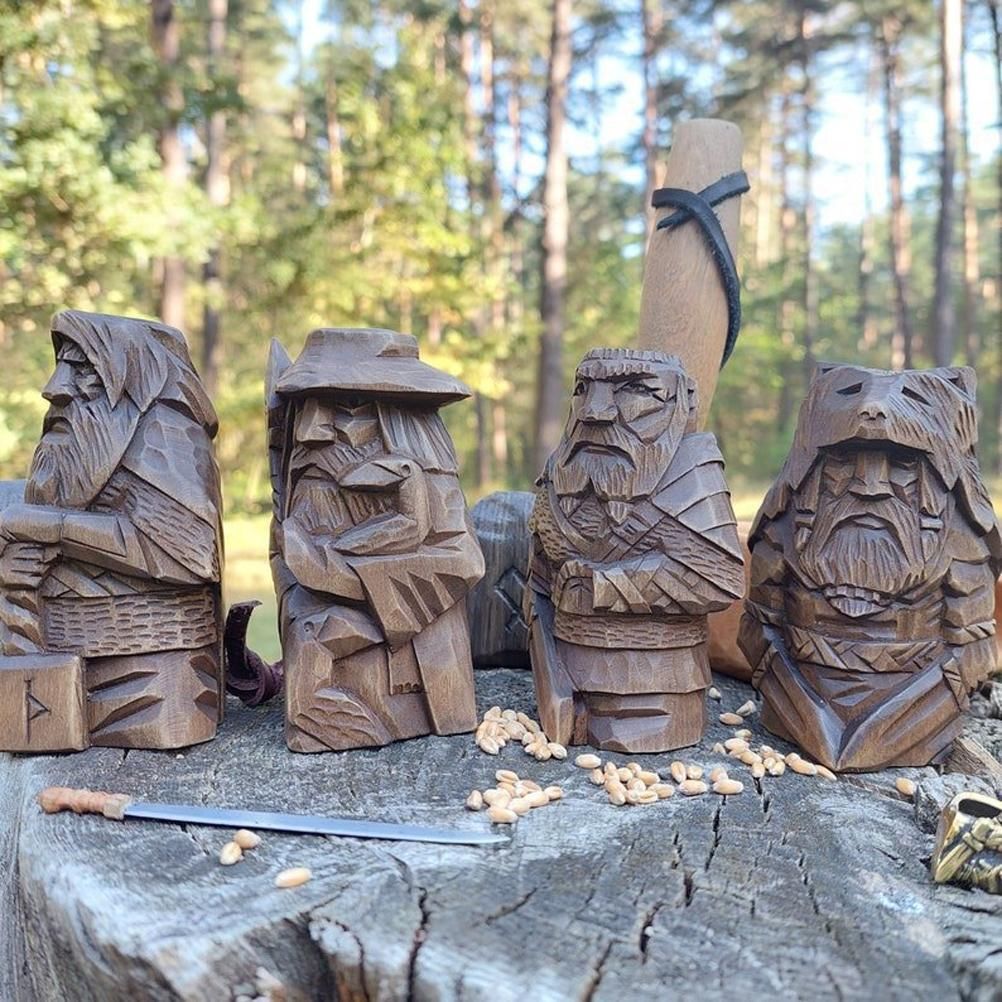Odin Thor Resin Viking Statue Art Craft Ornaments for Home Outdoor Garden view 4