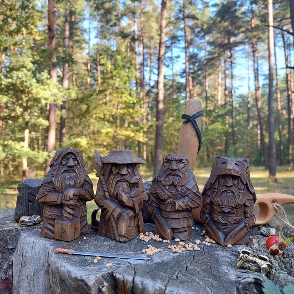 Odin Thor Resin Viking Statue Art Craft Ornaments for Home Outdoor Garden view 6