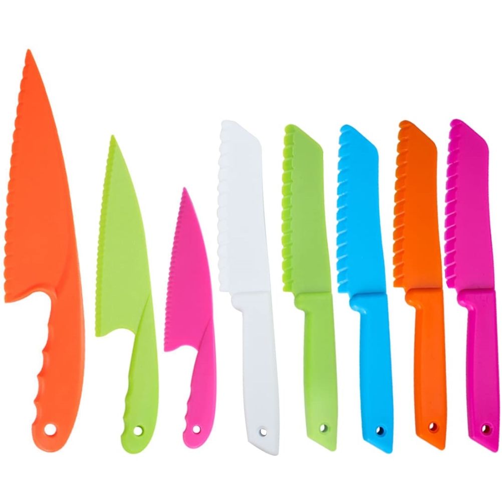 8Pcs / Set Kid Plastic Kitchen Cutter Set Children Safe Cooking Chef Nylon