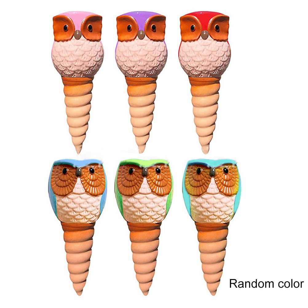 6Pcs Owl Plant Irrigation Automatic Watering Stakes Terracotta Spiral Devices view 3