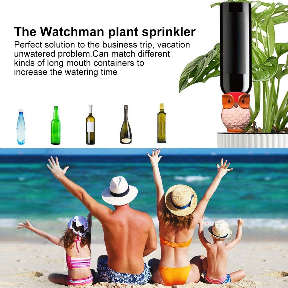 6Pcs Owl Plant Irrigation Automatic Watering Stakes Terracotta Spiral Devices view 5