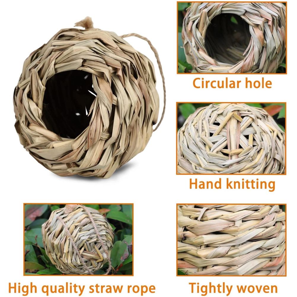 Hummingbird Houses for Outside Hanging Natural Hand Woven Bird Nesting Finch view 3