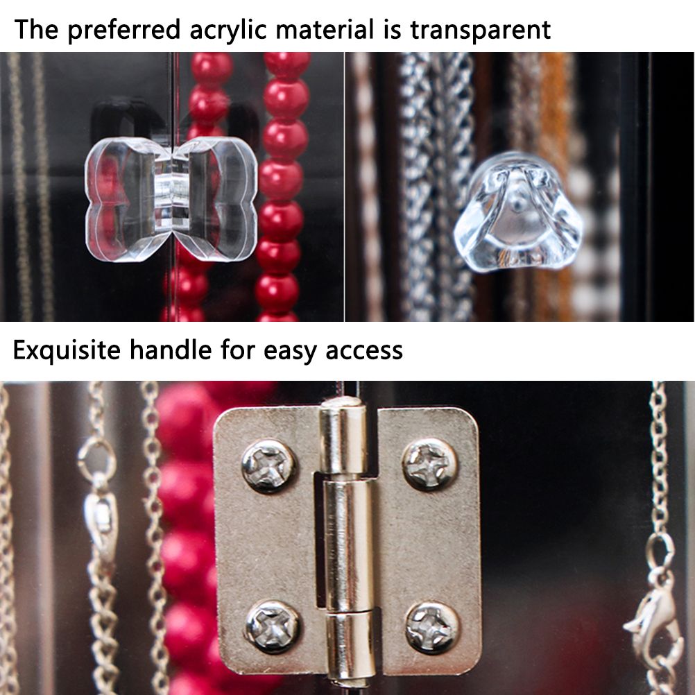 Acrylic Necklace Holder with 24 Hooks Clear Necklace Organizer Dustproof view 9