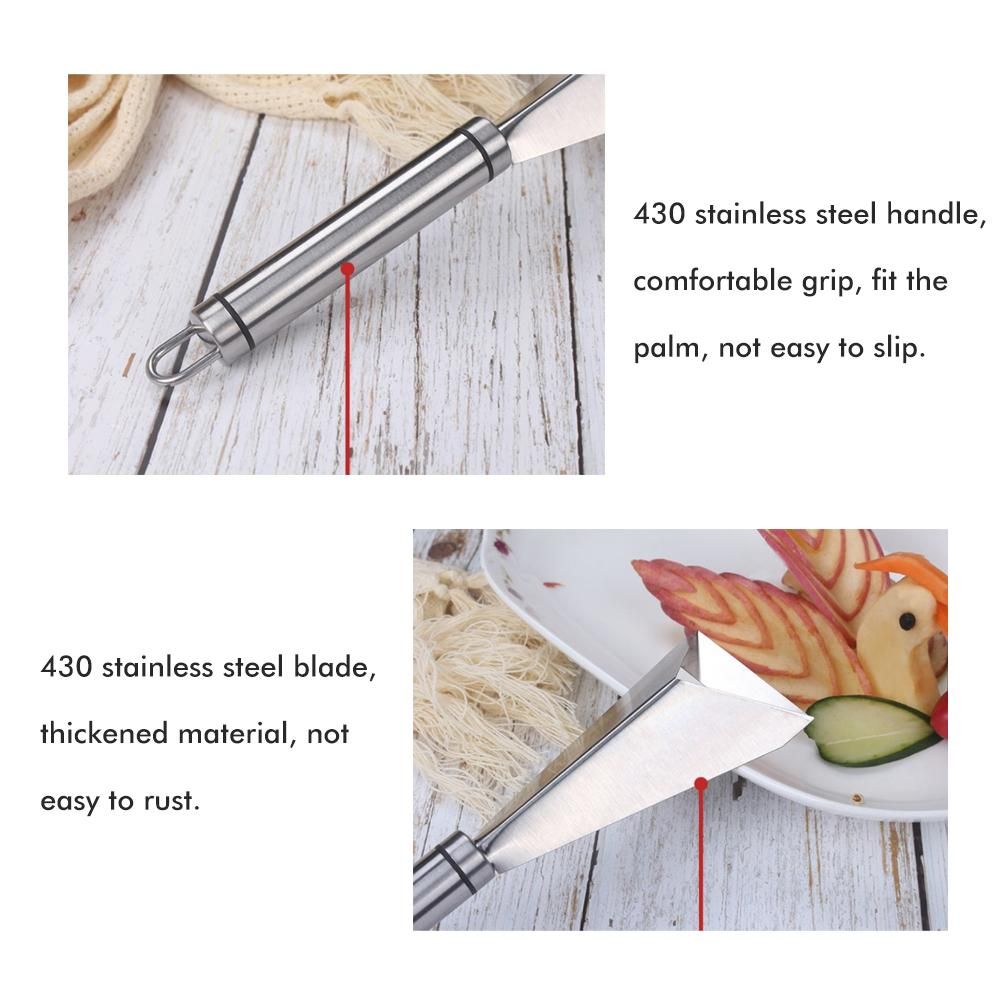 Stainless Steel Fruit Carving Cutter DIY Platter Decoration Triangular Shape view 3