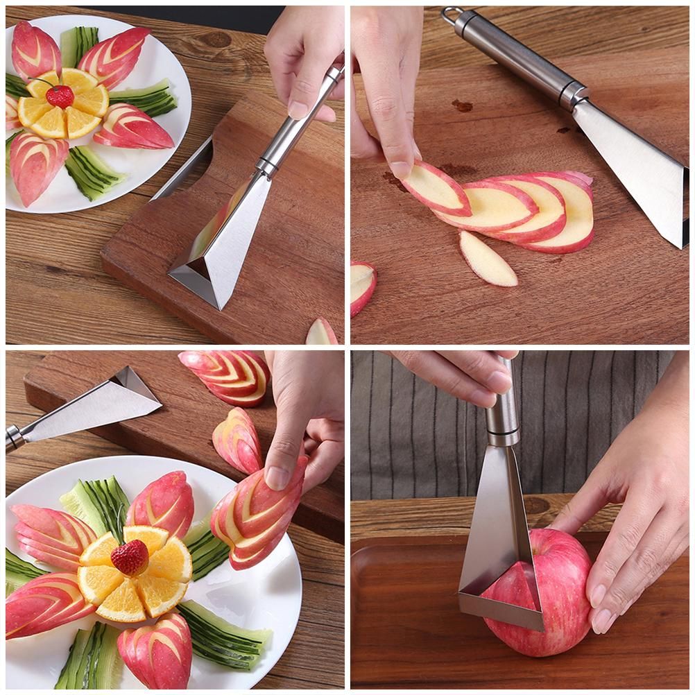 Stainless Steel Fruit Carving Cutter DIY Platter Decoration Triangular Shape view 4