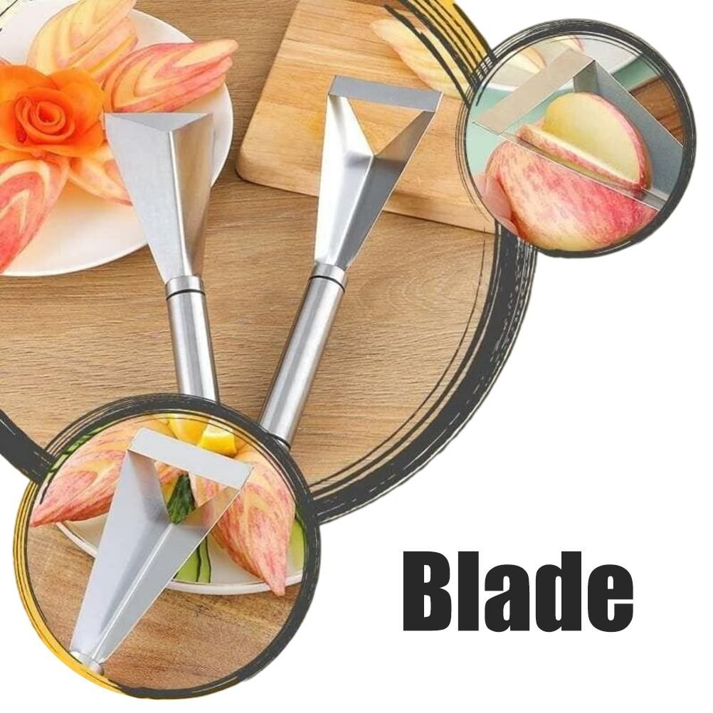 Stainless Steel Fruit Carving Cutter DIY Platter Decoration Triangular Shape view 6