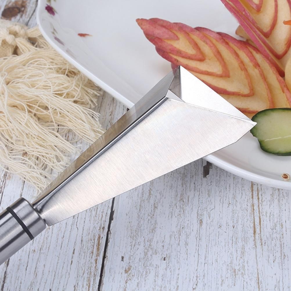 Stainless Steel Fruit Carving Cutter DIY Platter Decoration Triangular Shape view 7