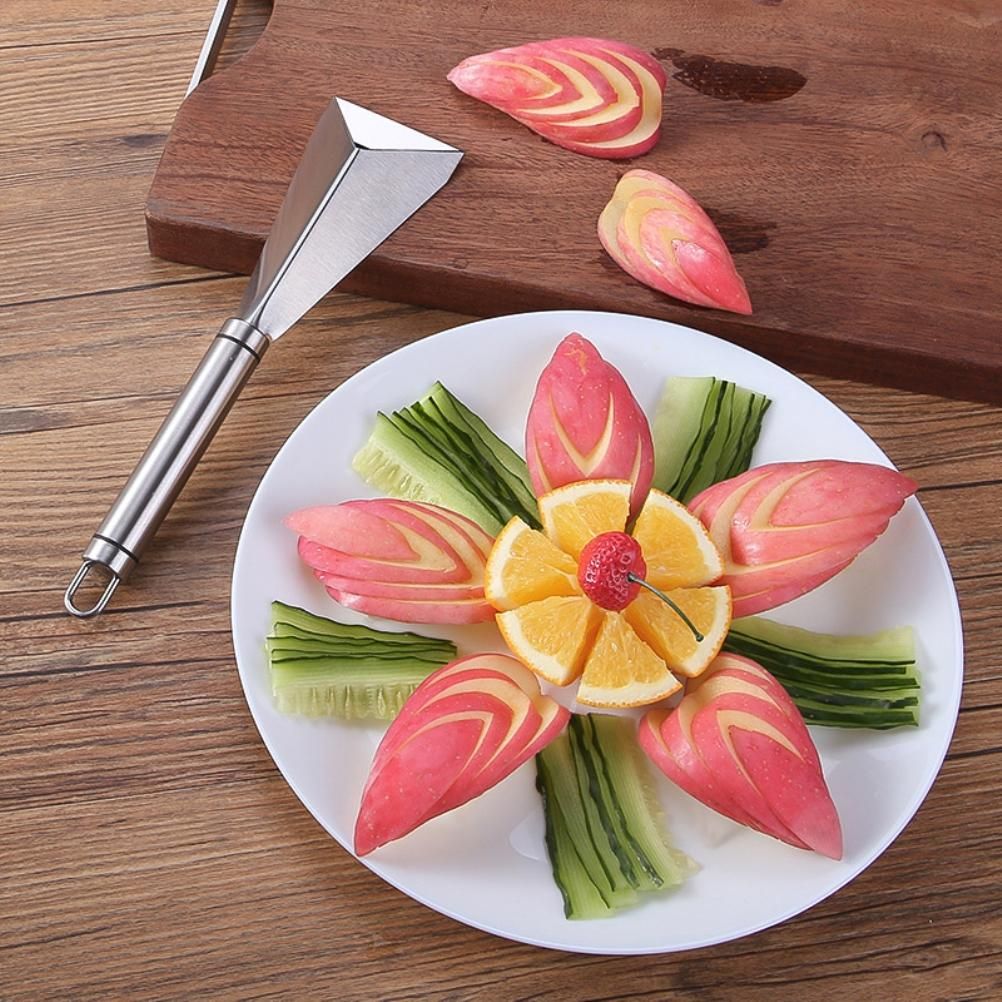 Stainless Steel Fruit Carving Cutter DIY Platter Decoration Triangular Shape view 8