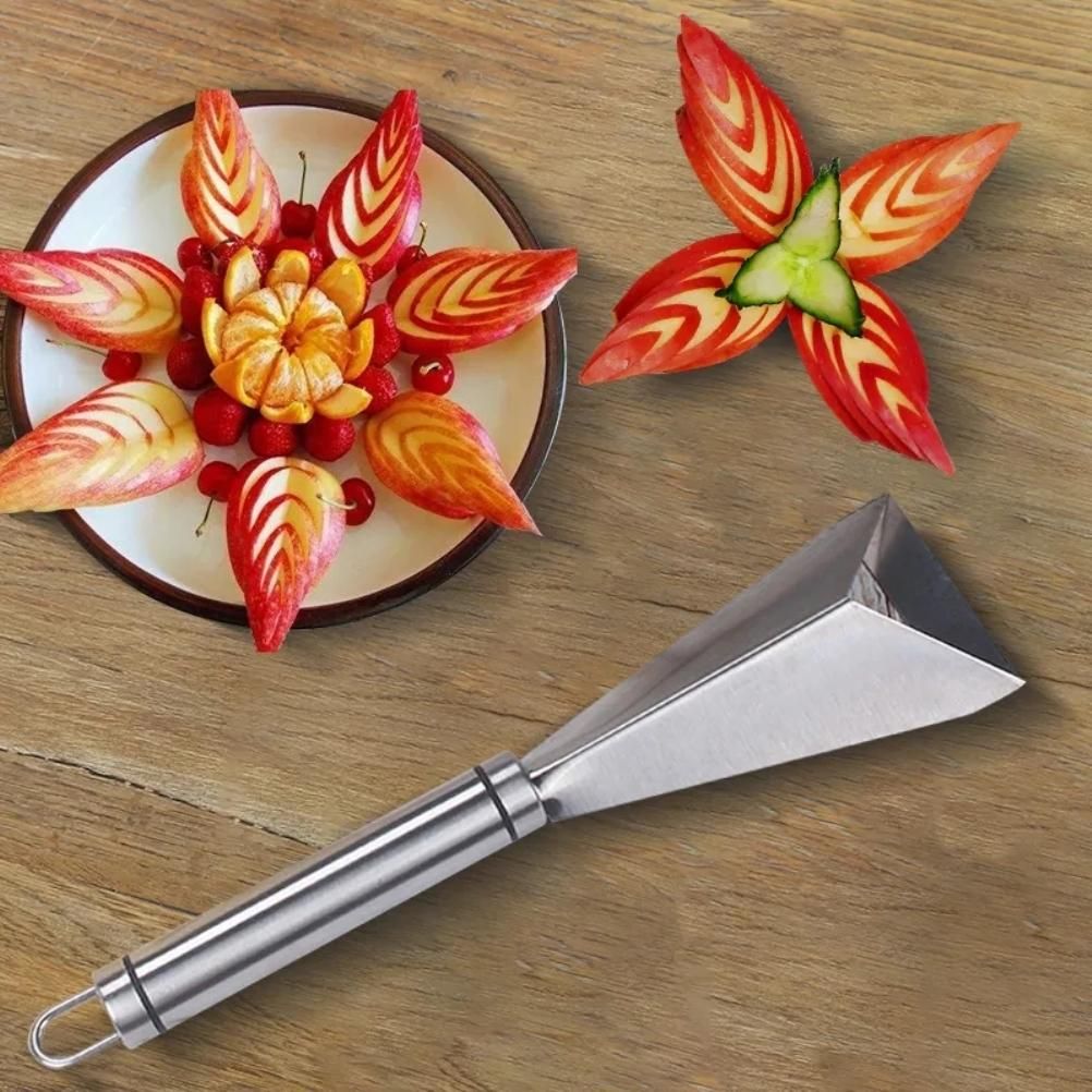 Stainless Steel Fruit Carving Cutter DIY Platter Decoration Triangular Shape view 9