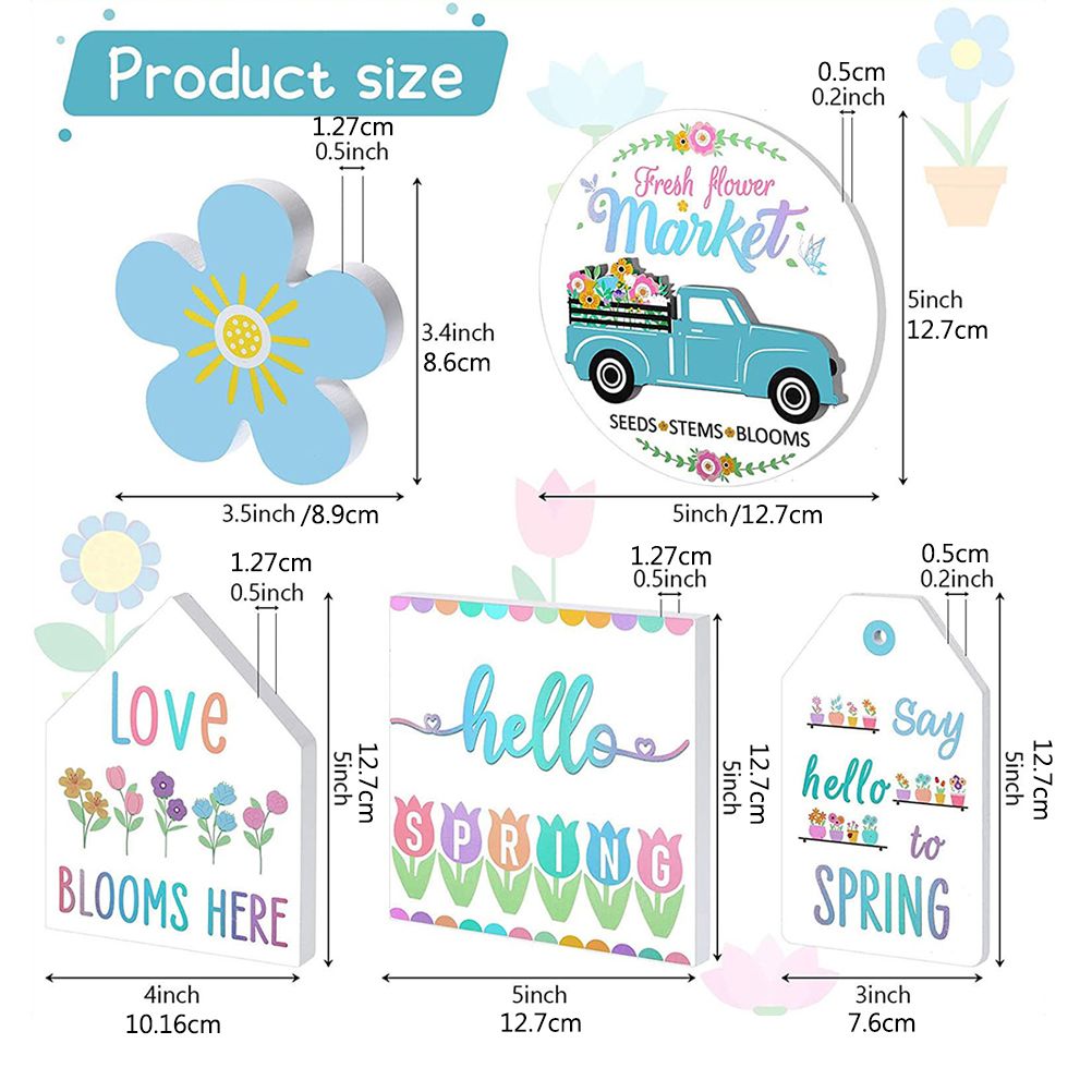 Easter Tiered Tray Decor Farmhouse Mini Wood Spring Signs Decorations for Home view 4